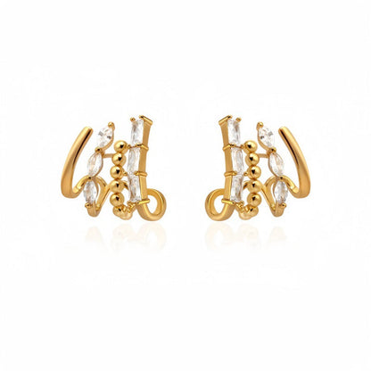 Diamond Accented Claw Stud Earrings