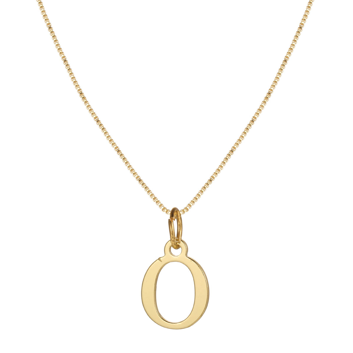 14k Minimal Serif Initial Necklace