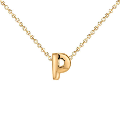 Dainty Bubble Letter Initial Necklace