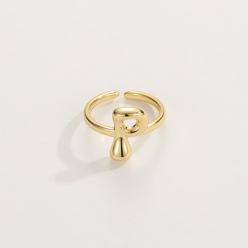 Cute Bubble Letter Initial Ring