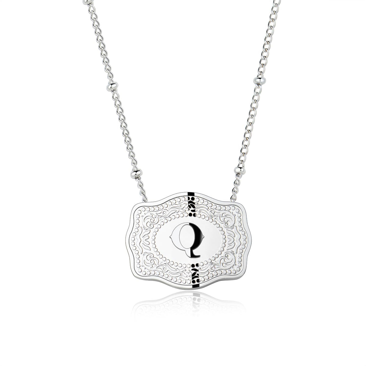 Dainty Belt Buckle Letter Initial Necklaces