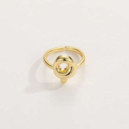 Cute Bubble Letter Initial Ring