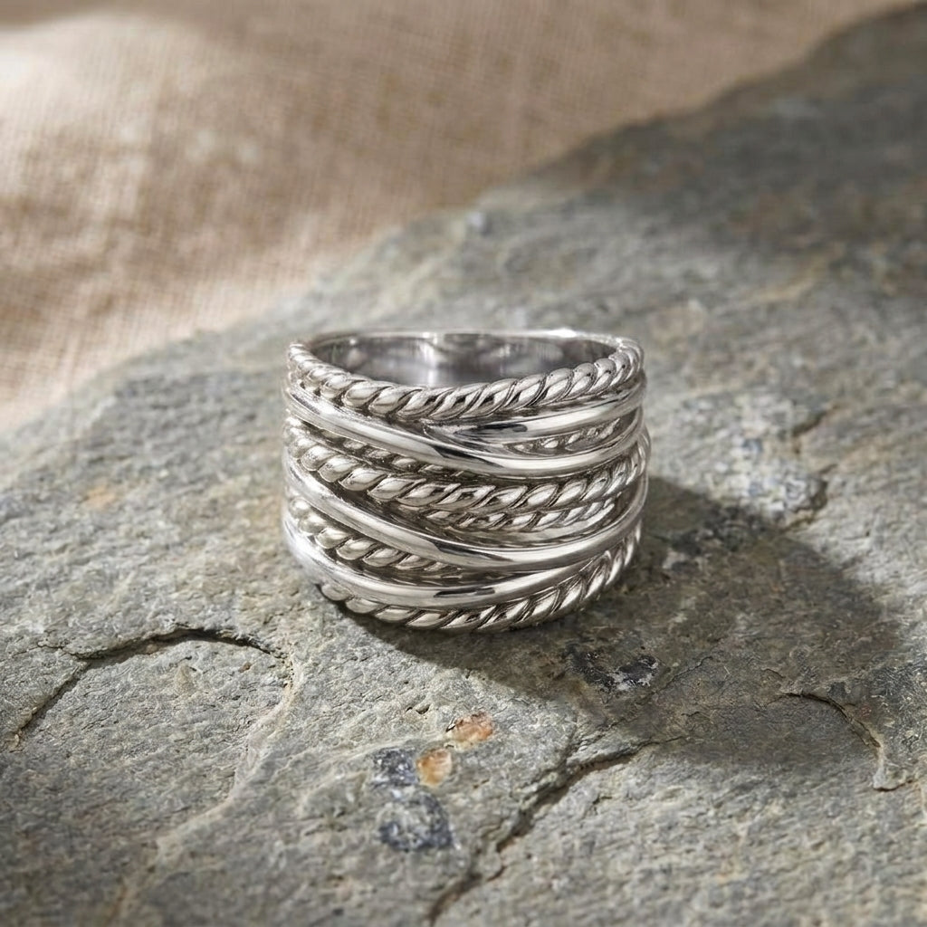Intertwined Wrap Around Woven Ring