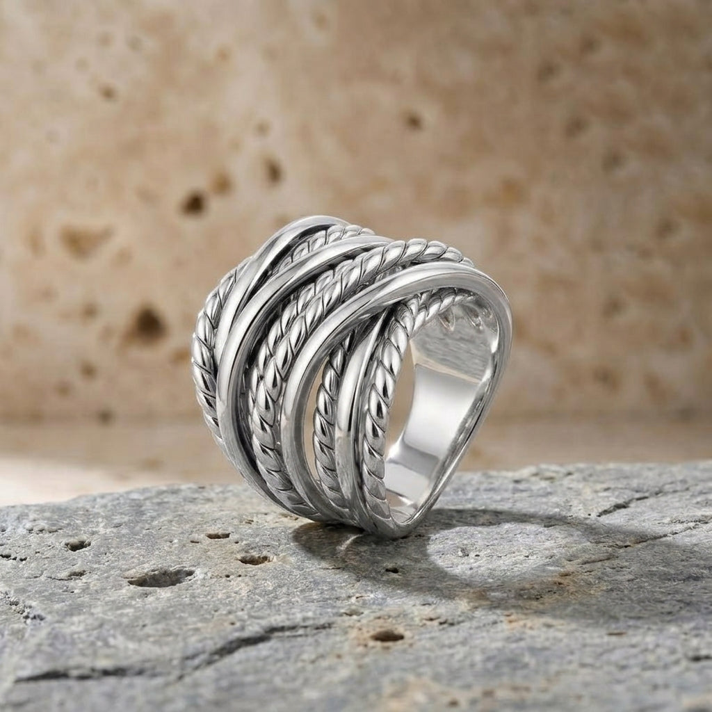 Intertwined Wrap Around Woven Ring
