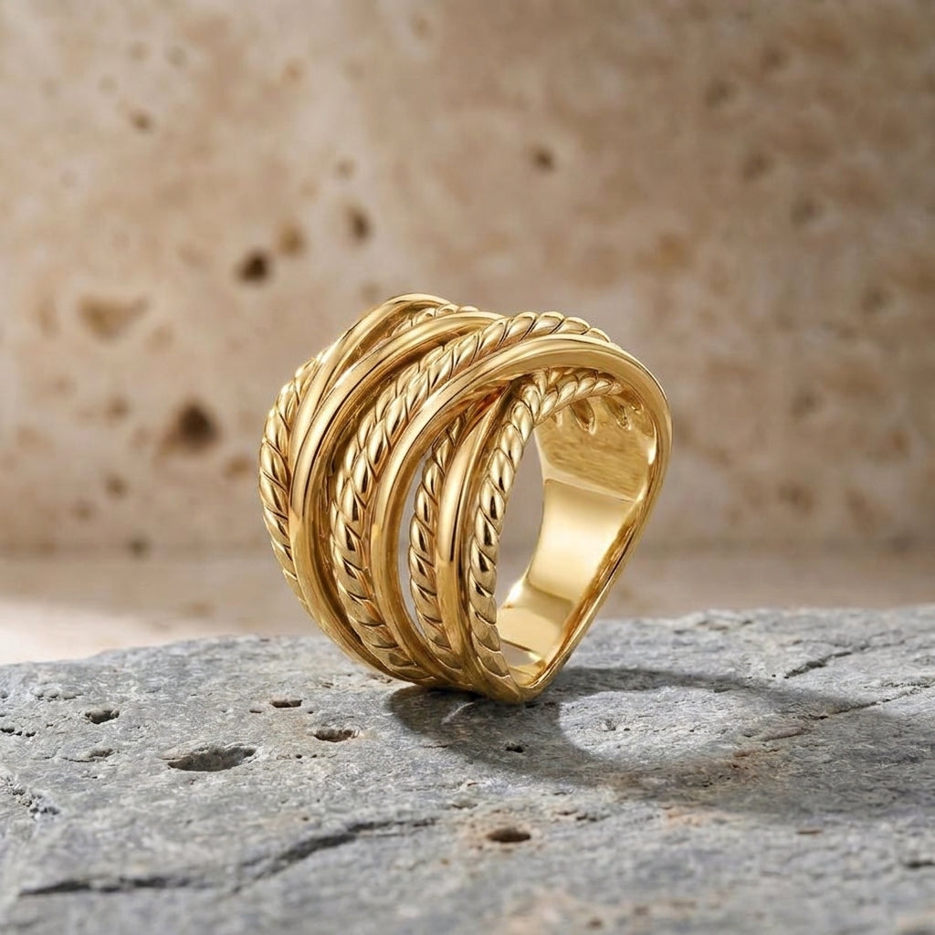 Intertwined Wrap Around Woven Ring