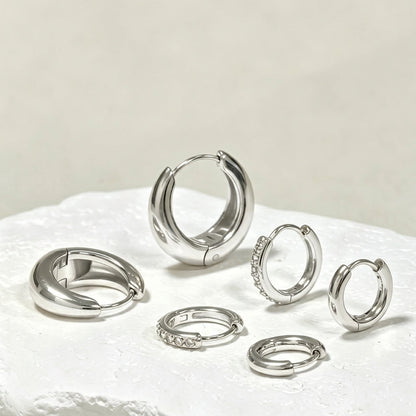 3 Pair 14k Dainty Hoop Earrings Set