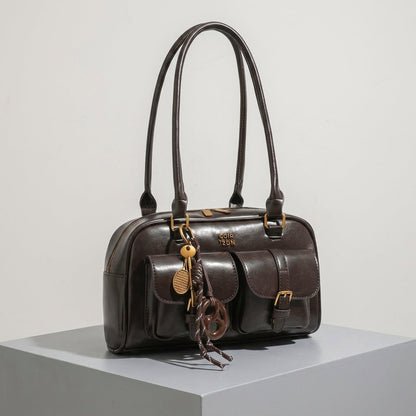 Double Front Pocket Shoulder Bag