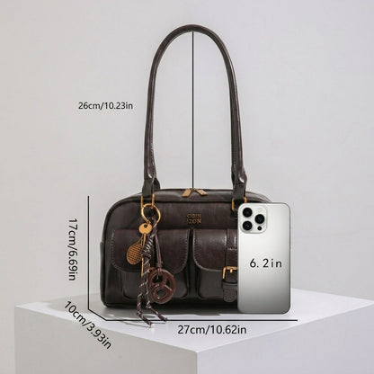 Double Front Pocket Shoulder Bag