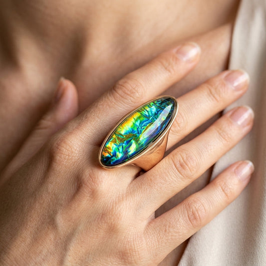 Oval Chunky Crystal Ring