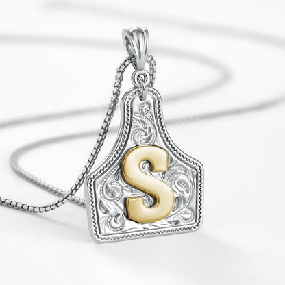 14k Elegant Cowgirl Initial Necklace