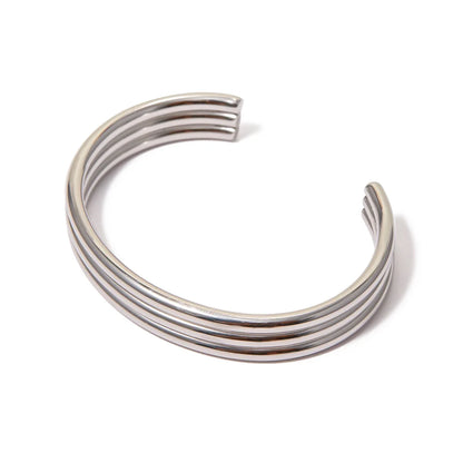 18k Triple Ribbed Bangle Bracelet
