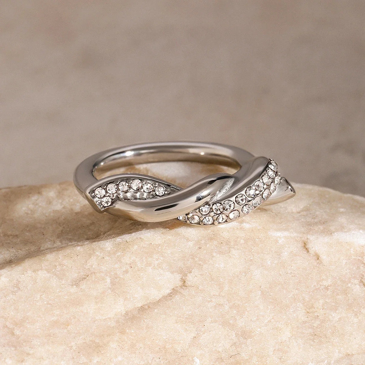 Intertwined Diamond Accent Ring