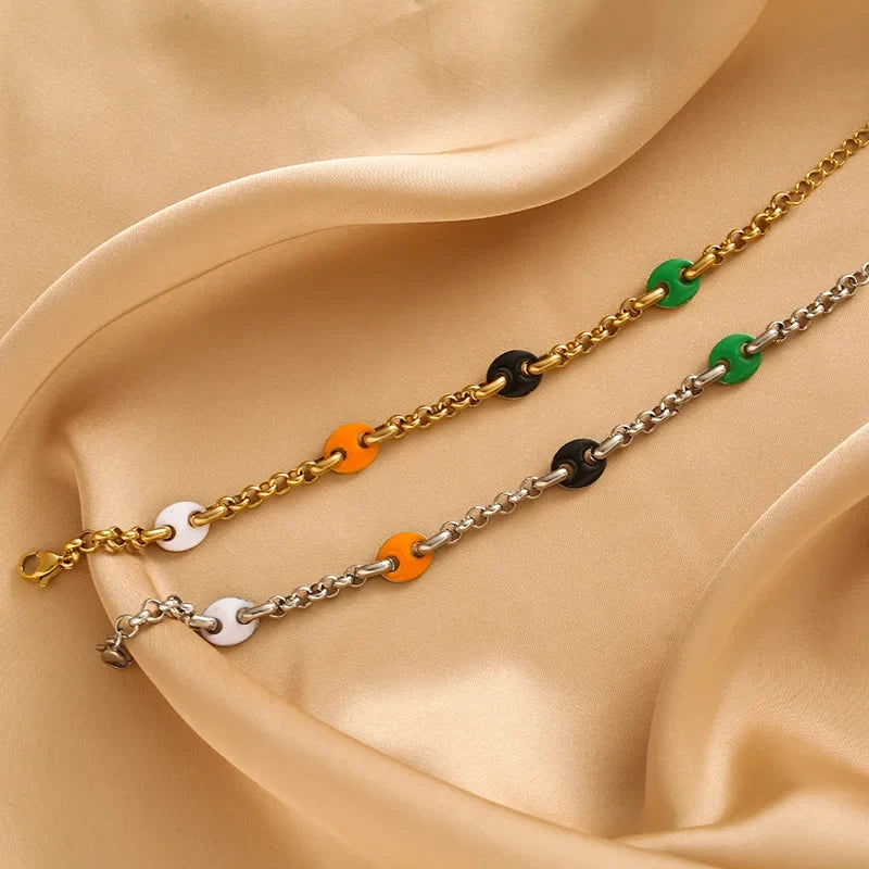 Playful Circle Paperclip Chain Bracelet