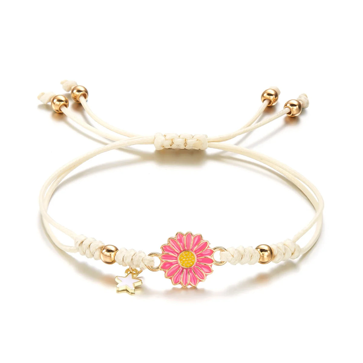 Braided Feminine Flower Star Bracelet