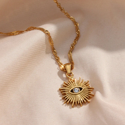 Dainty Diamond Evil Eye Necklace