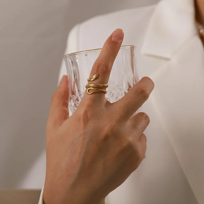 Adjustable Spiraling Snake Ring