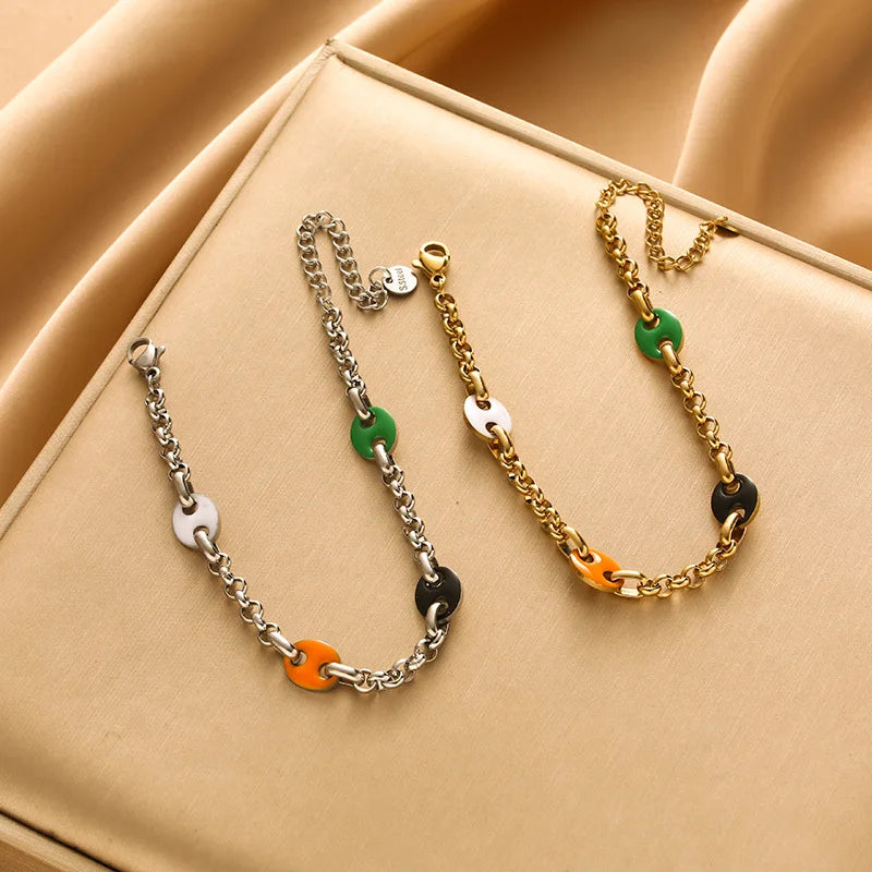 Playful Circle Paperclip Chain Bracelet