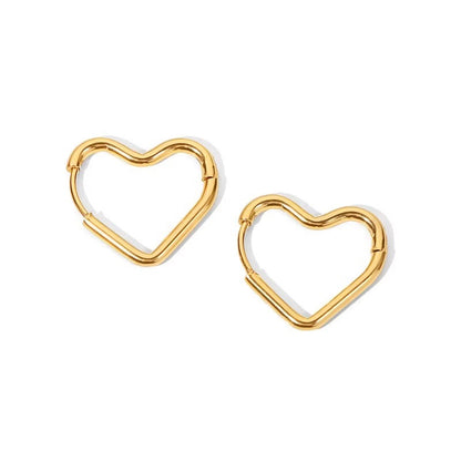 Elegant Heart Hoop Earrings