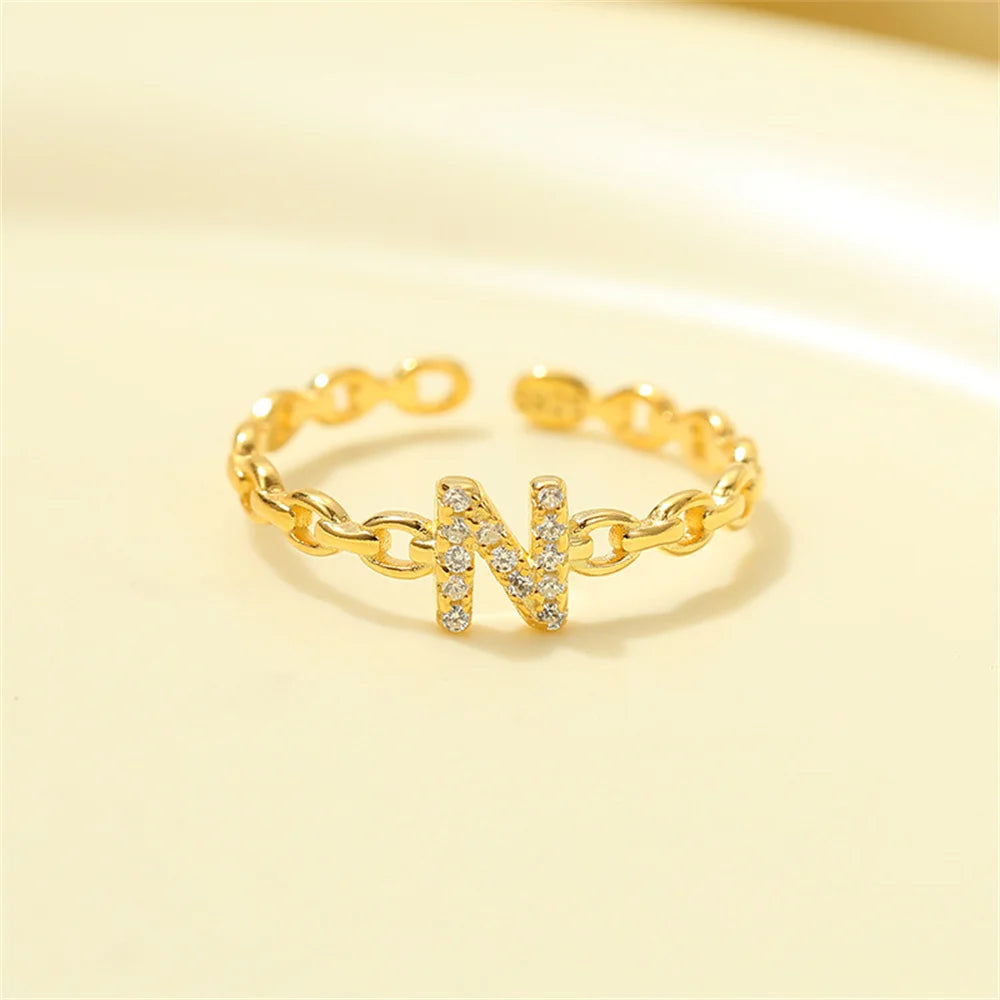 Dainty Diamond Letter Initial Ring