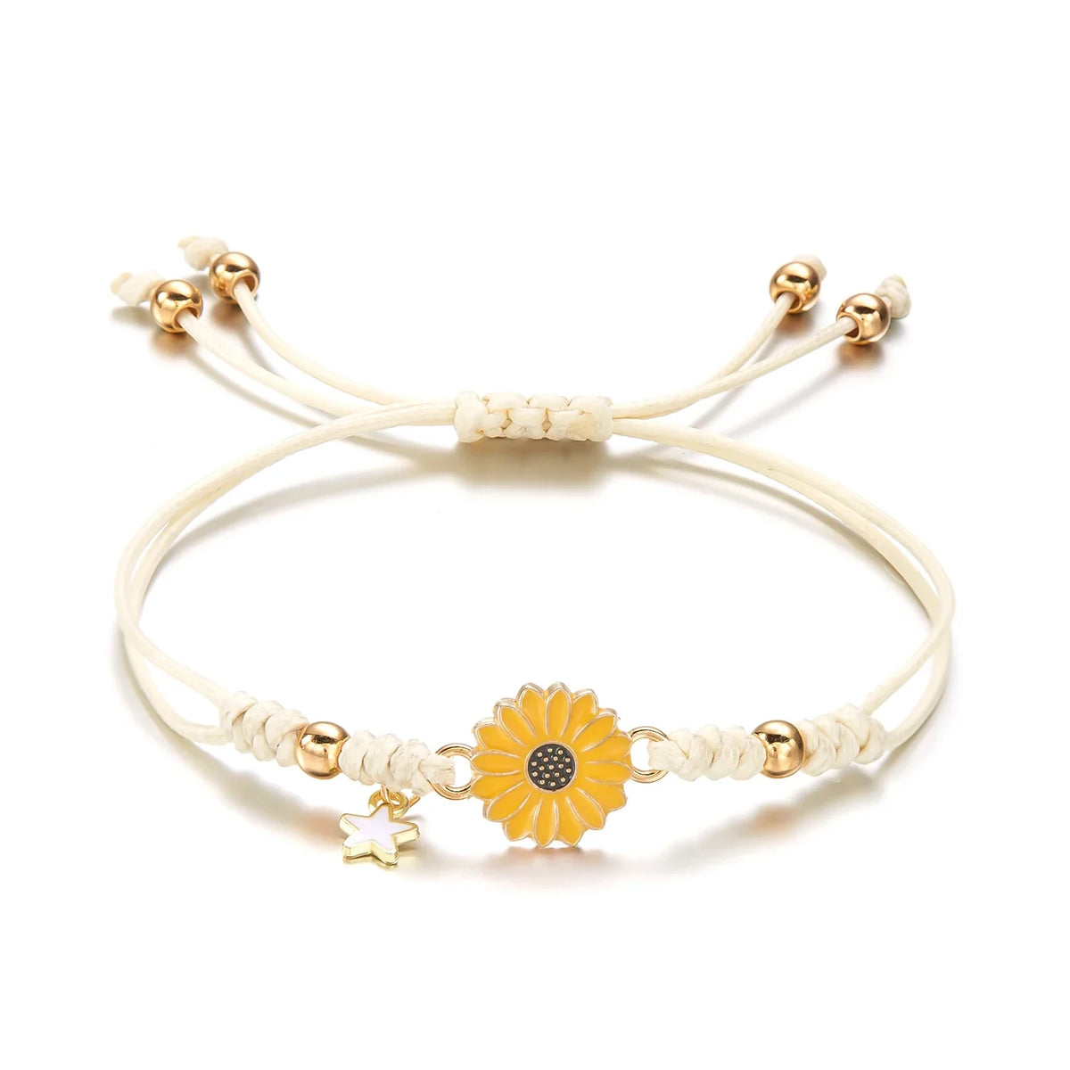 Braided Feminine Flower Star Bracelet