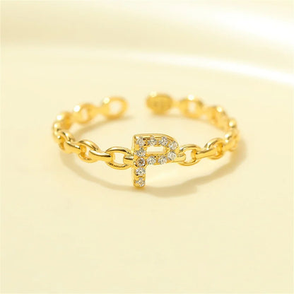 Dainty Diamond Letter Initial Ring
