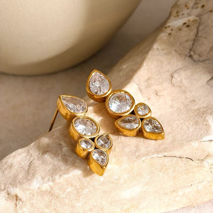 Dainty Leaf Diamond Earrings