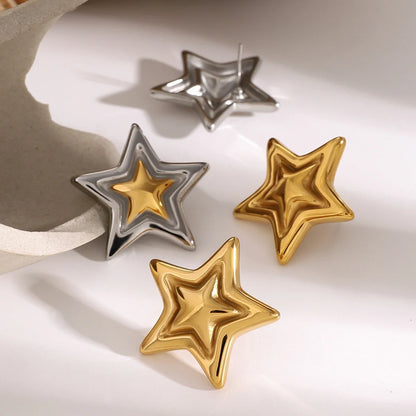 Bold Five Point Star Earrings