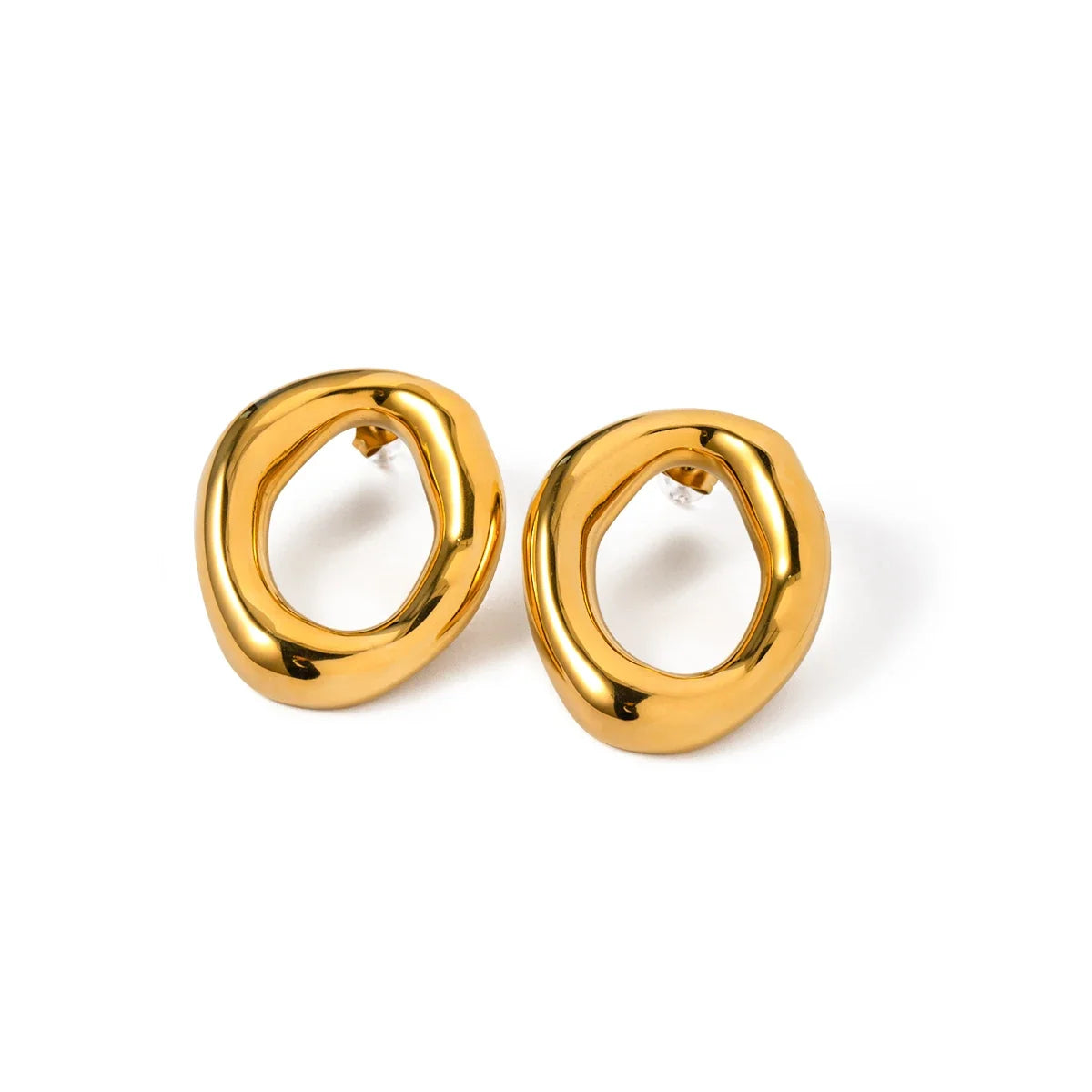 Open Oval Stud Earrings