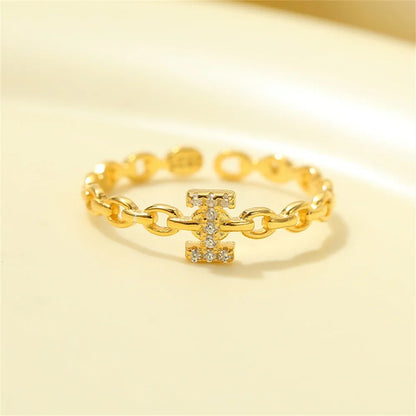 Dainty Diamond Letter Initial Ring