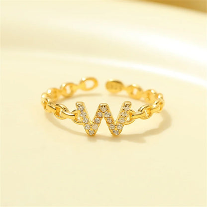 Dainty Diamond Letter Initial Ring