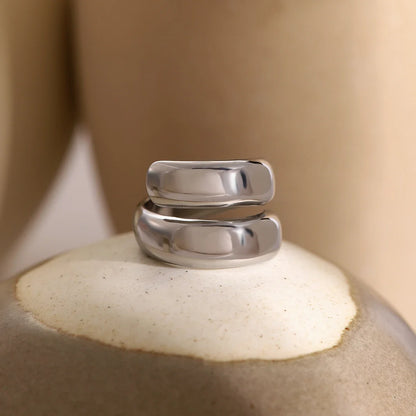 18k Modern Wrap Around Flat Ring