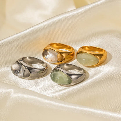 Chunky Oval Stone Set Ring