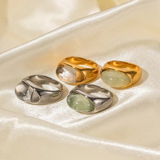 Chunky Oval Stone Set Ring
