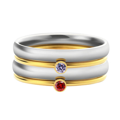 Personalized Name & Birthstone Stack Rings