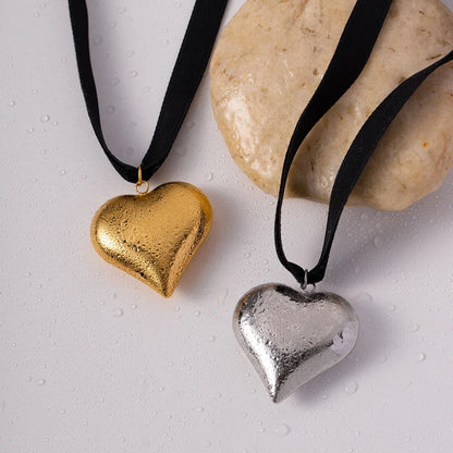 Chunky Heart Strap Necklace