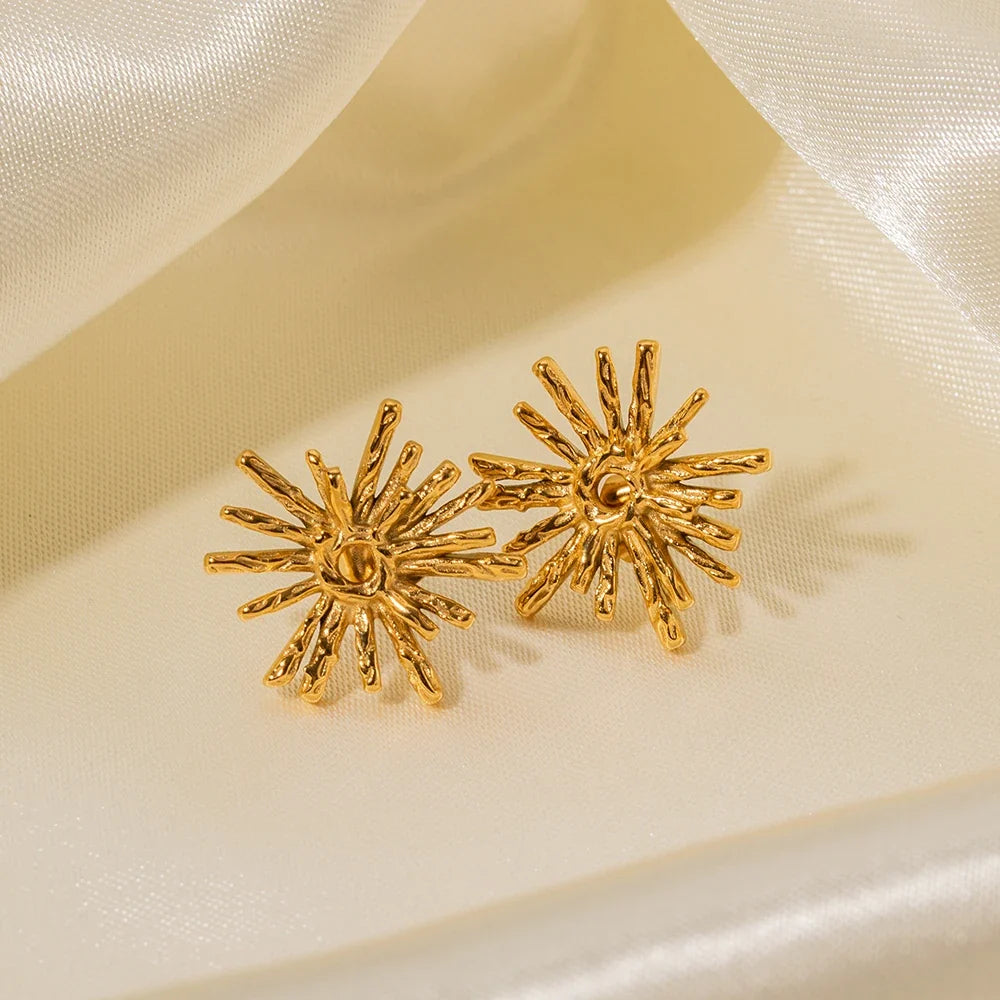 Dainty Radial Shine Stud Earrings