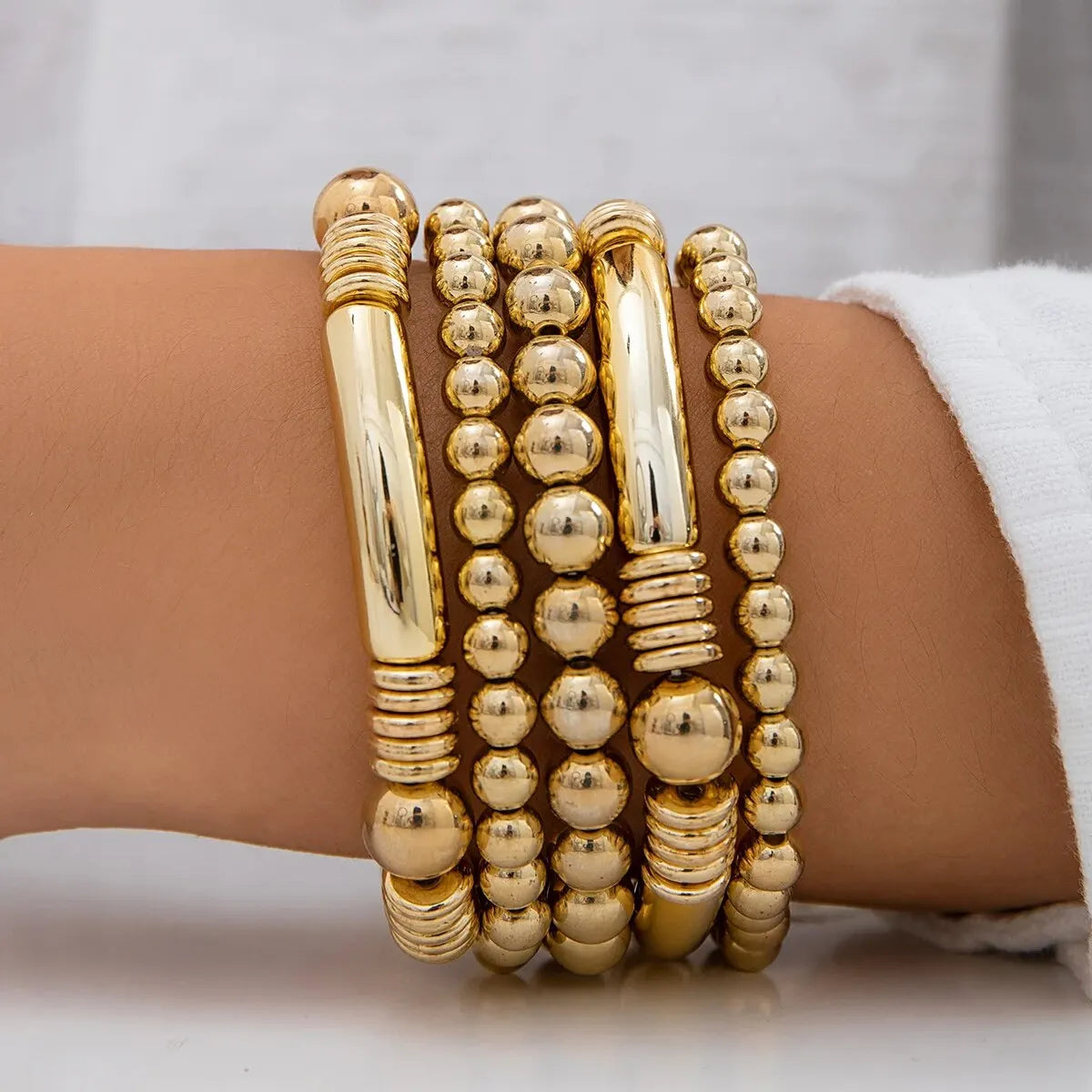5pc Beaded Bracelet Stack Set
