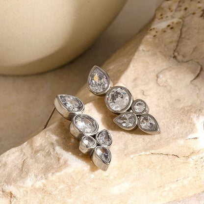 Dainty Leaf Diamond Earrings