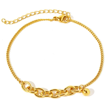 Dainty Curb & Bold Paperclip Chain Bracelet