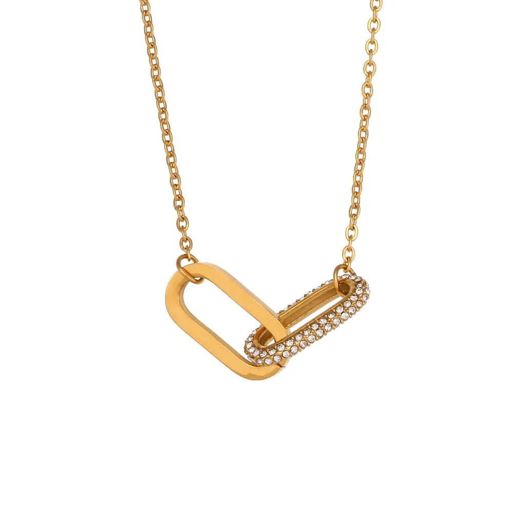Classy Paper Clip Link Love Necklace