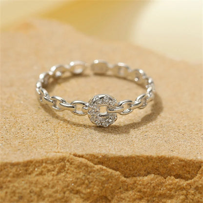 Dainty Diamond Letter Initial Ring