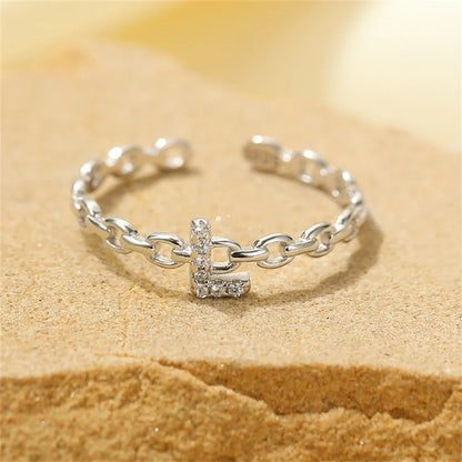 Dainty Diamond Letter Initial Ring