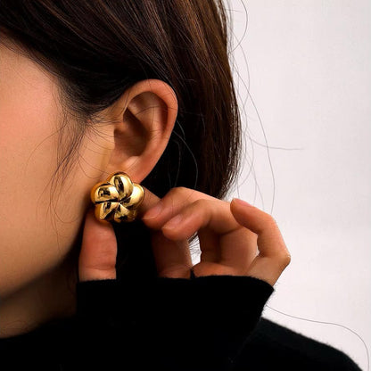 Spiral Bubble Floral Stud Earrings