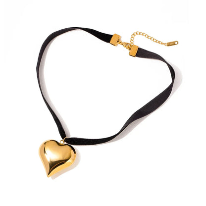 Chunky Heart Strap Necklace