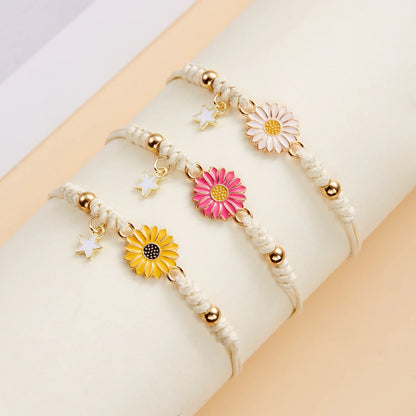 Braided Feminine Flower Star Bracelet
