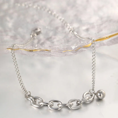 Dainty Curb & Bold Paperclip Chain Bracelet