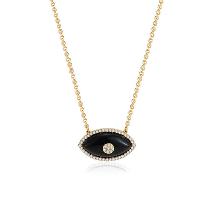 Dainty Evil Eye Diamond Accented Necklace