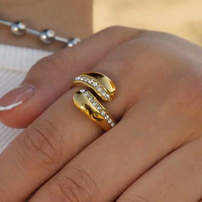 Chunky Diamond Accented Wrap Ring