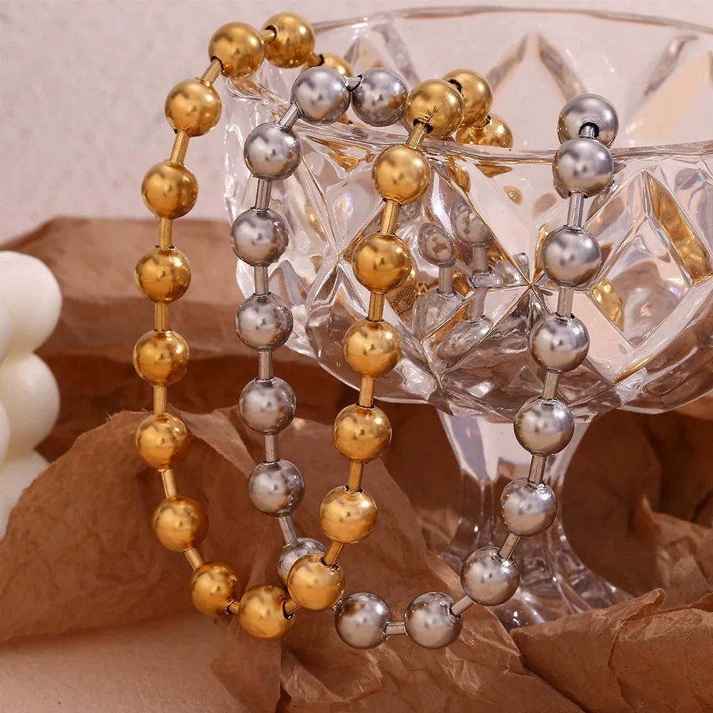 18k Classic Chunky Beaded Necklace