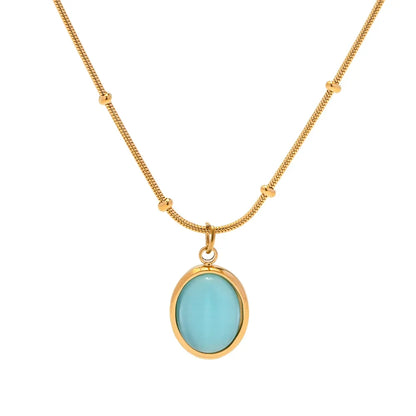 18k Blue Opal Satellite Chain Necklace